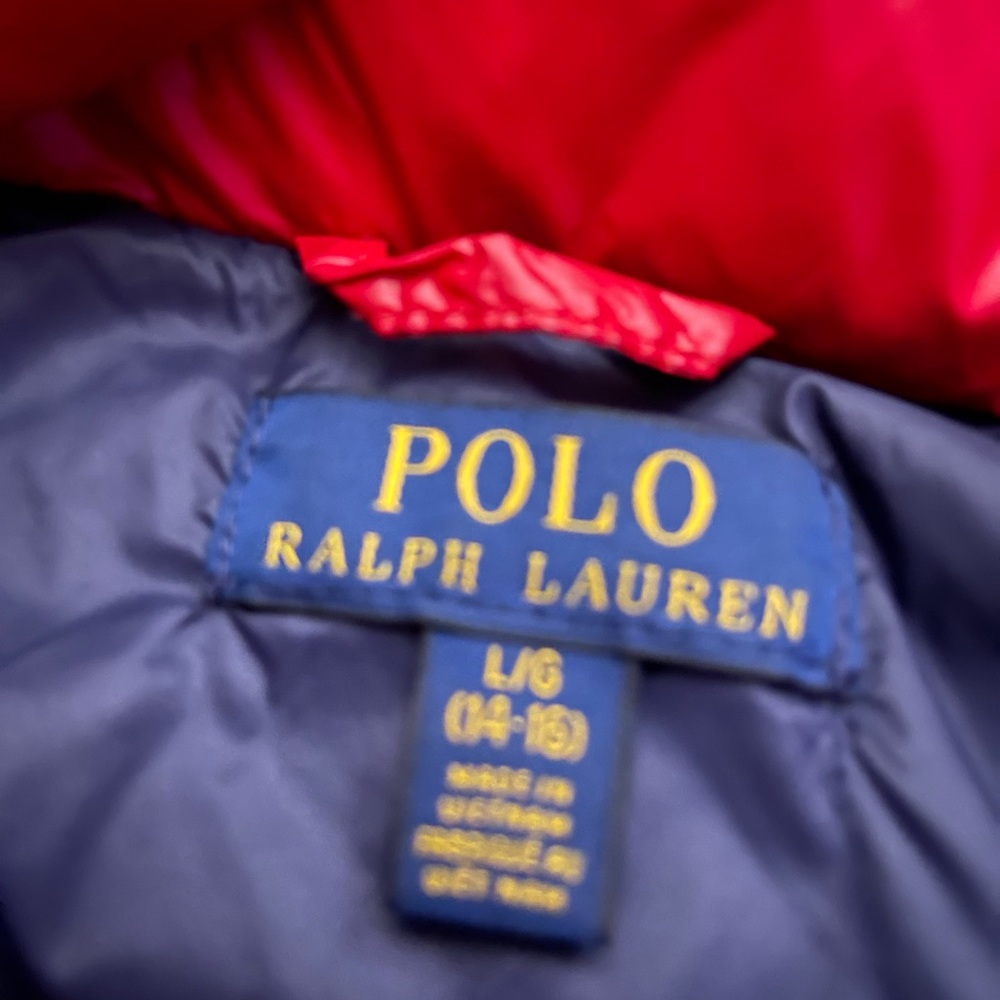 Red Ralph Lauren puffer jacket - Picture 3 of 4
